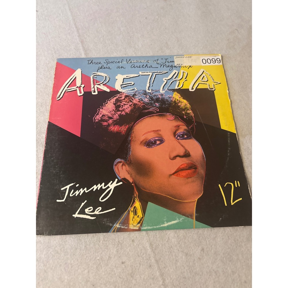 Aretha Franklin Jimmy Lee 12" Vinyl‎ Single 1986 Arista Warhol Cover Good